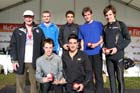 North East Senior Men team winners, from left to right, back row: Peter Newton, Jonathan Taylor, Matt Nicholson, Lewis Timmins; front row: Carl Smith and Ricky Stevenson, McCain Inter Counties Cross Country, Cofton Park, Birmingham.